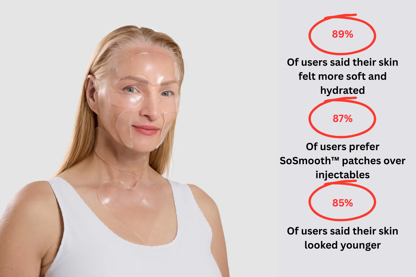 Ultimate Reusable Wrinkle Pads – Forehead, Chest, Neck, Eye & Smile Lines (SoSmooth™)